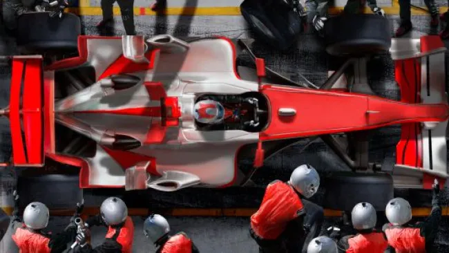 A racer in his car